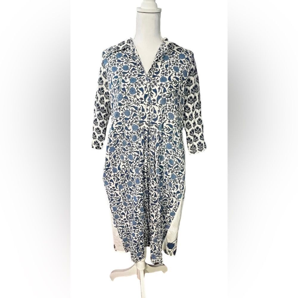 Ro's Garden Brooklyn Cornflower Mix Floral Long Dress Size S Blue
